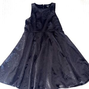 Torrid Dress Women' 12 Black Sleeveless Floral Flocked Fit and Flare Party